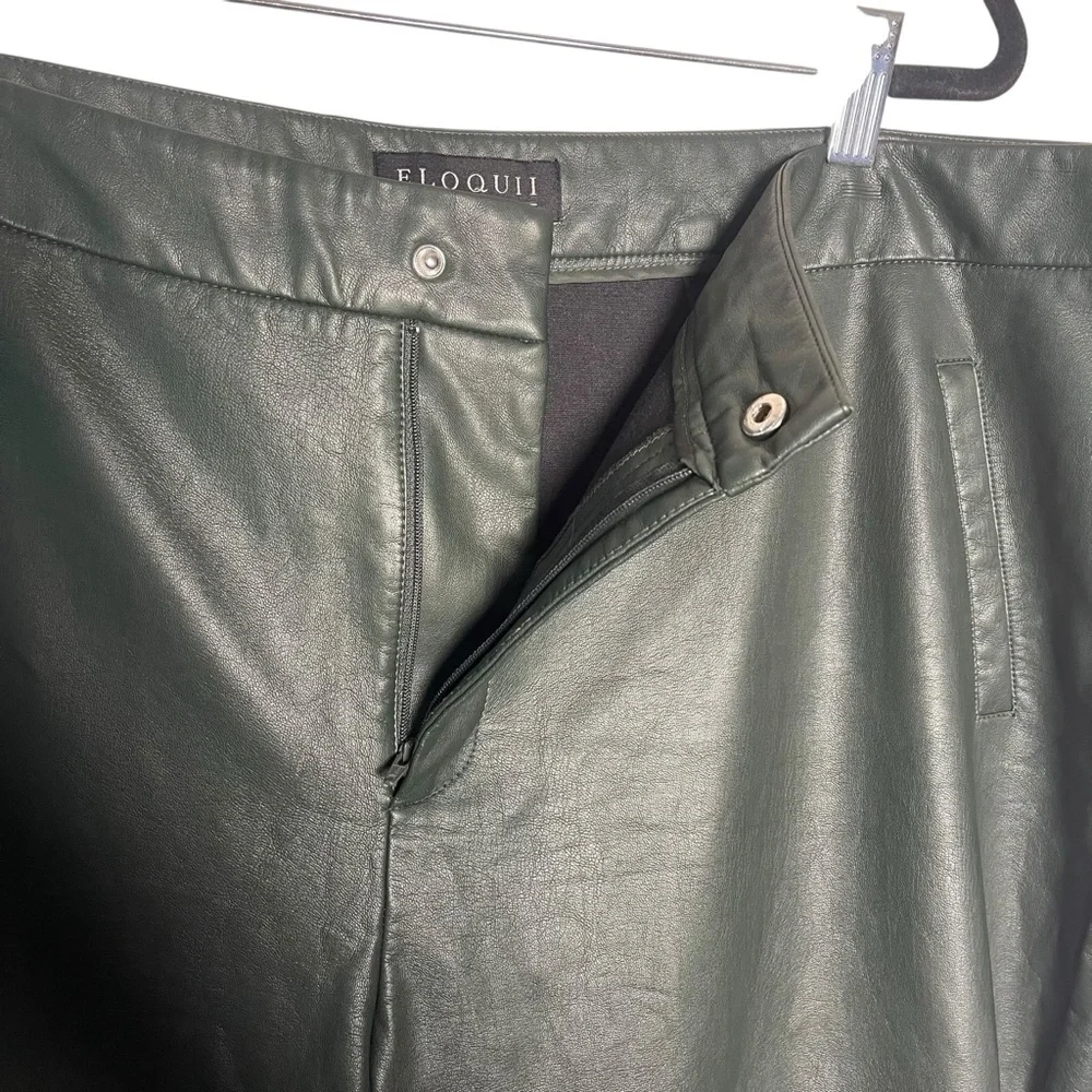Eloquii Forest Green‎ Faux Leather Cropped Pants